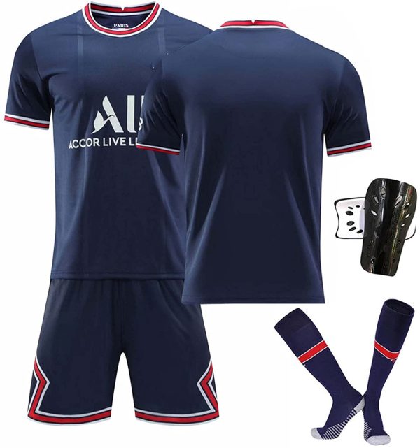 21-22 Maglia da Calcio Home/Away No.7#Mbapp?? # No.10 Neymar # No.11 di Mar??a Maglia a Maniche Corte Shorts Set per Maglia da Calcio per Adulti e Bambini - immagine 2