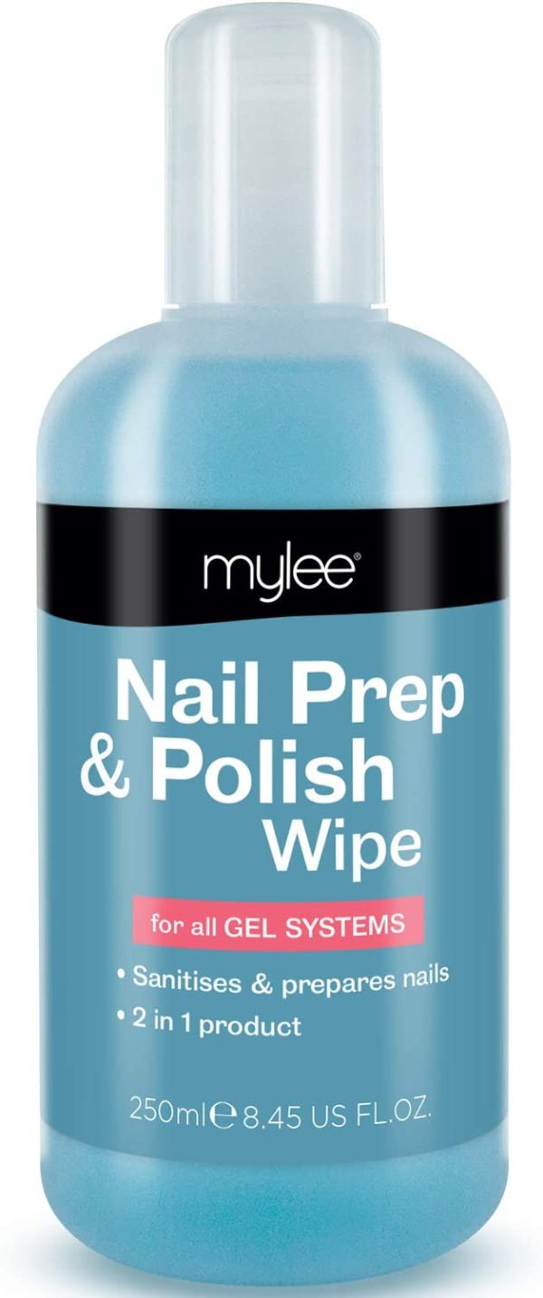 Mylee Prep & Wipe Detergente per Unghie 250ml, Cleaner per Smalto Gel, Trattamento Pre e Post applicazione, Manicure UV LED, Lucida smalto, Multiuso per Igenizzare le Unghie e Rimuovere i residui - immagine 3