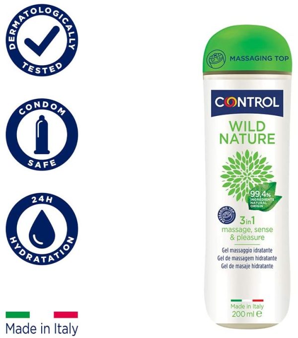 Control Natural Mix cofanetto di 24 preservativi classici e gel massaggio 3 in 1 con 99,4% di ingredienti ad origine naturale - immagine 2