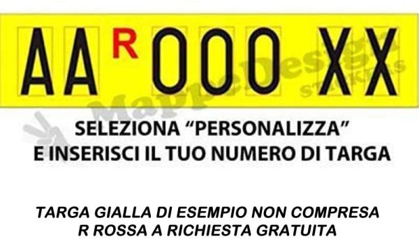 Lettere per Targa ripetitrice - carrelli appendice - rimorchi Personalizzate