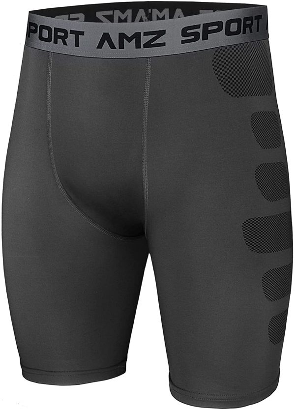 AMZSPORT Pantaloncini Compressione Uomo, Pantaloni Corti Palestra Shorts Sportivi Traspirante per Running Allenamento - immagine 5