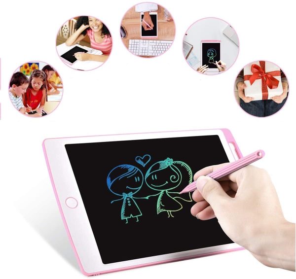 Colorato Tavoletta Grafica LCD Scrittura Digitale 10 Pollice, Elettronica Lavagna Cancellabile Tavolo da Disegno Portatile, Writing Tablet Regalo Bambini 3 a 10 Anni Ragazze (Rosa) - immagine 4