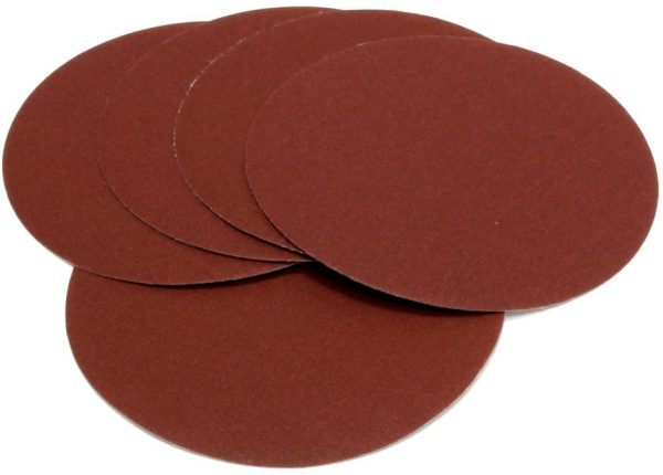 ? 50 pezzi dischi abrasivi eccentrici ? 150 mm, grana P60/P100/P150/P320/P600, rosso non perforato, set di tamponi abrasivi in carta vetrata - immagine 3