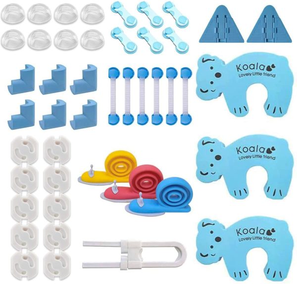 Set Sicurezza Bambini Casa, 45 Pezzi kit Sicurezza Bambini con Paraspigoli Muro, Chiusure Sicurezza Bambini, Copriprese per Bambini, Blocca Cassetti per Bambini, Copri Prese Elettriche Bambini - immagine 5