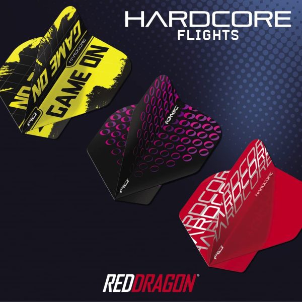 RED DRAGON Hardcore Radical Dart Flights - 4 set per confezione (12 freccette in totale)