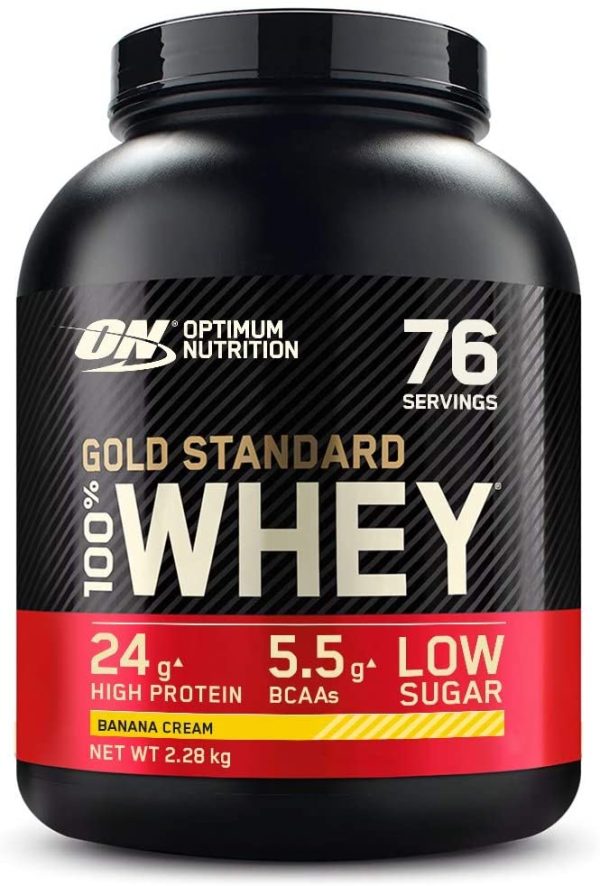 Optimum Nutrition Gold Standard 100% Whey Proteine in Polvere con Proteine Isolate, Aminoacidi e Glutammina per la Massa Muscolare, Crema di banana, 76 Porzioni, 2.28 kg - immagine 5