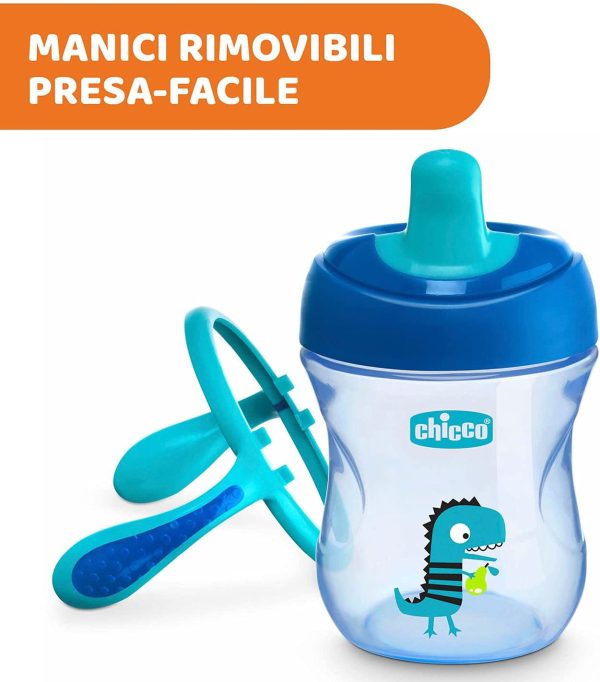 Chicco Training Cup Bicchiere Antigoccia Bambini 200 ml, Tazza 6+, Colori assortiti, 1 pezzo - immagine 6