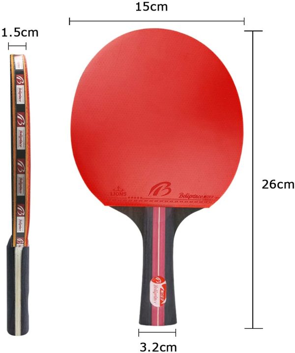 Tencoz Racchette da Ping Pong Professionale, Set da Ping Pong Portatile, 2 Racchette Ping Pong in Gomma a Doppia Faccia con Borsa, 3 Palline Ping Pong per Indoor Outdoor Tavolo da Ping Pong Gioco - immagine 5