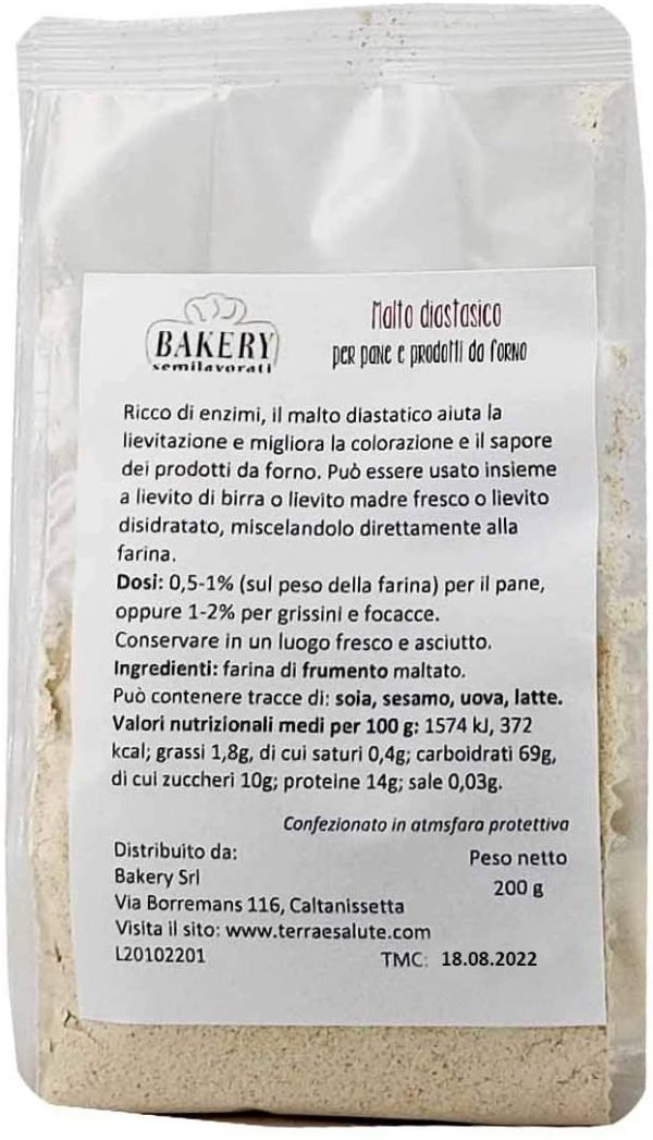 Malto Diastasico in polvere per pane e prodotti da forno Bakery 200gr