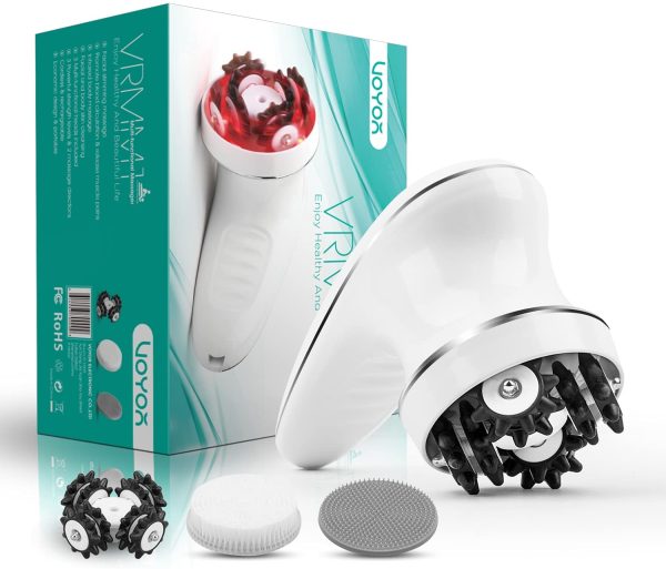 VOYOR Massaggiatore Anticellulite Cordless Massaggiatore Cellulite Anti Cellulite Massaggiatore Elettrico per Viso Braccio Collo Corpo, 3 Teste Muti-funzional, Spazzola Pulizia Viso, Impermeabile IPX7 - immagine 3