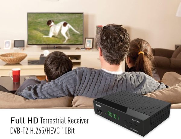 Decoder DVB-T2 HD EDISION PICCO T265 Ricevitore Digitale Terrestre Full HD DVBT2 H265 HEVC 10 Bit Bonus TV, FTA, USB, HDMI, SCART, Sensore IR, Supporto USB WiFi, Telecomando Universale 2in1, Main 10 - immagine 3