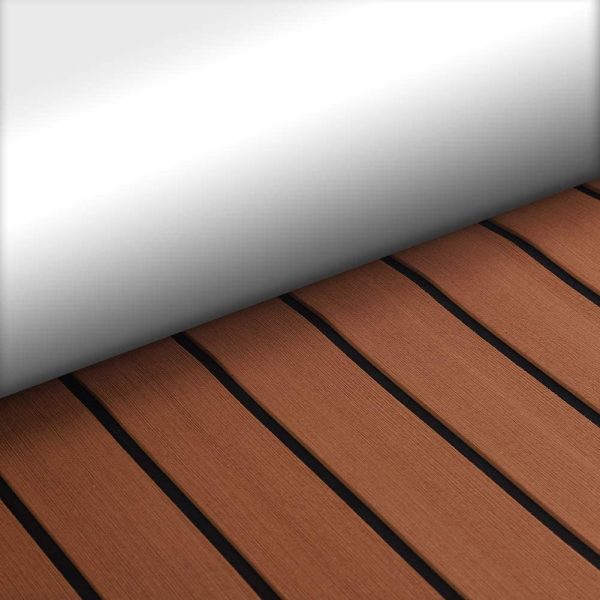 Teak Sintetico Marino, Decking Pavimentazione Barca, Tappetino Antiscivolo per Pavimenti Boat Yacht Pavimenti, EVA Finto Teak per Barca, 240 ?? 90 ?? 0.6cm (2 Pezzi Marrone)