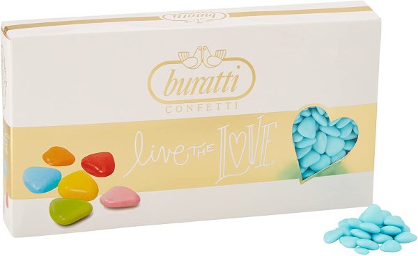 Buratti Confetti al Cioccolato, Coriandoli Azzurri - 1000 g