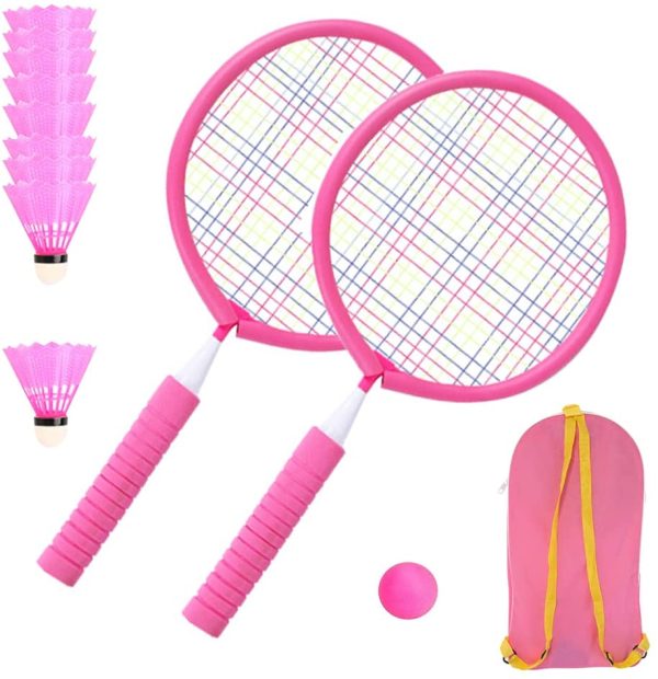 Ysislybin Set di mazze da badminton per bambini, set di racchette da badminton, set da badminton, set di racchette professionali, con pallina a molla, per bambini dai 3 ai 12, per giardino, parco o spiaggia - immagine 7