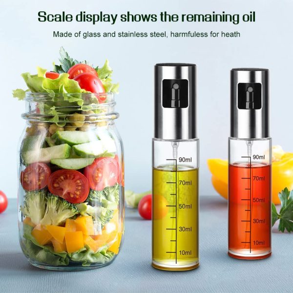 Spruzzino per Olio,  Spruzzatore Olio Friggitrice ad Aria 100ml Nebulizzatore Olio per Cucina con Spazzole e Imbuto per Padella, Griglia, Torrefattore