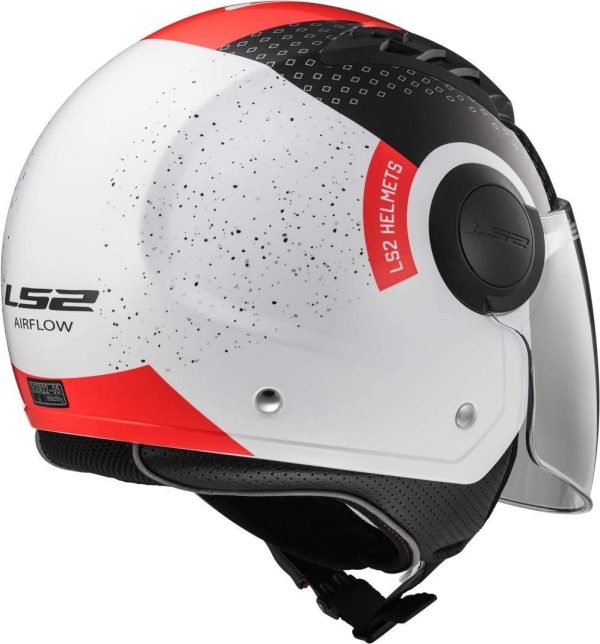 LS2 Casco Moto Of562 Airflow Condor, Bianco/Nero/Rosso, Xxs - immagine 4