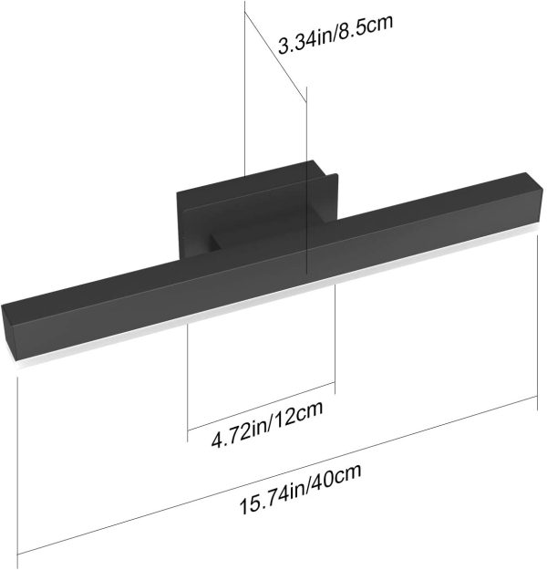 Lampada da Specchio a LED per Bagno 14W 40CM 1200LM, Bianco Caldo 3000K Lampada Armadio Applique da Parete IP44 Lampada Specchio Bagno - immagine 6