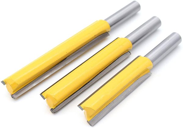 3 Pcs 8MM Gambo Extra Lungo Fresa a Taglienti Diritti per Canali, Punta da Fresatrice Verticale Dritta con Doppia Scanalatura Fresa Lavorazione Legno - immagine 6