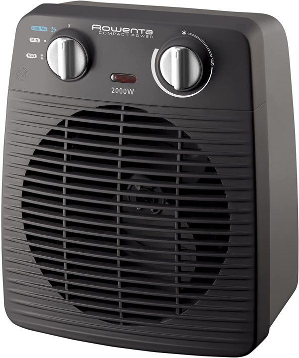 Rowenta SO2210 Compact Power Termoventilatore Potente e Compatto, Riscalda e Raffredda Gli Ambienti, Ottimo per Qualsiasi Stagione, 2000 W, 220 V, Nero - immagine 6