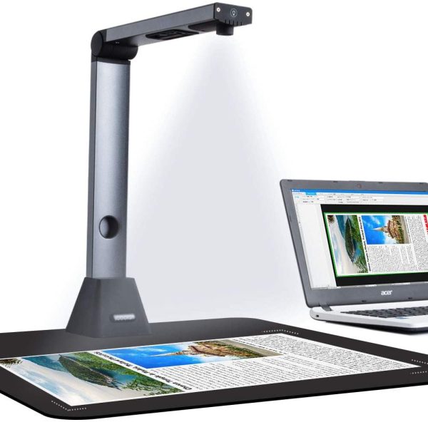 Document Camera X3, Scanner per Documenti, Scanner Portatile ad Alta Definizione, Formato Scanner A3, OCR Multilingua, Riconoscimento Inglese, USB, SDK e Twain, Software Potente