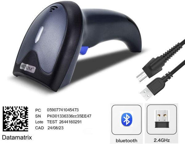 W8-X Lettore Codici a Barre 2D (2,4 G wireless e Bluetooth e cavo USB) Barcode Scanner con QR PDF417 DataMatrix Maxicode per telefoni cellulari, Android,iOS,ipad,PC,Windows,MAC OS. - immagine 2