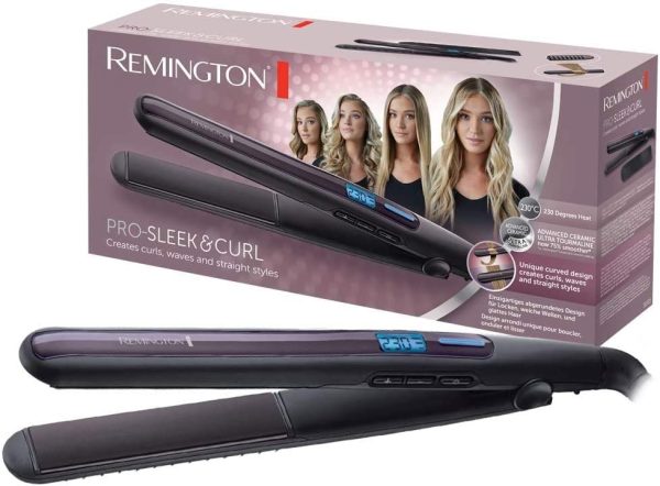 Remington Piastra per Capelli Professionale, Piastra Capelli Lisci, rivestimento in Ceramica Ultra, 150-230??, PRO- Sleek and Curl S6505 - immagine 3