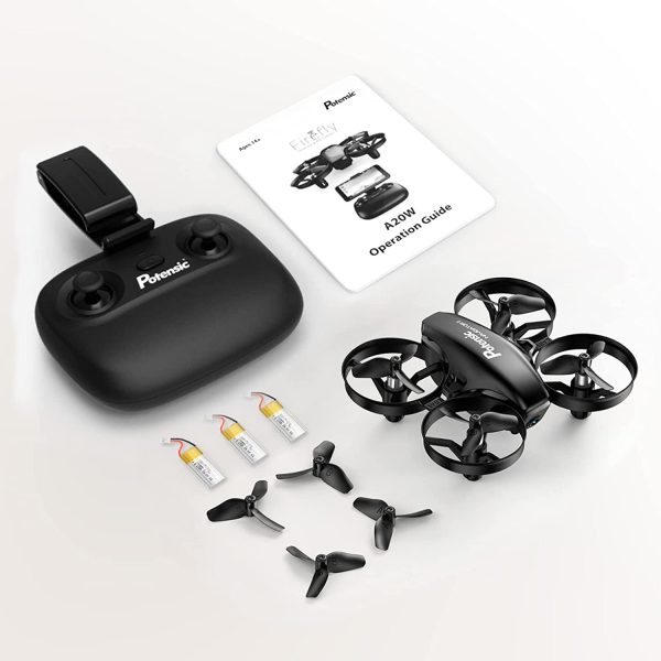 Potensic Mini Drone con Tre Batterie con Telecamera HD A20W WiFi FPV RC Quadricottero 2.4GHz Giroscopio a 6 Assi Mantenere l'Altitudine, Modalit?? Senza Testa per Bambini Principianti - immagine 5