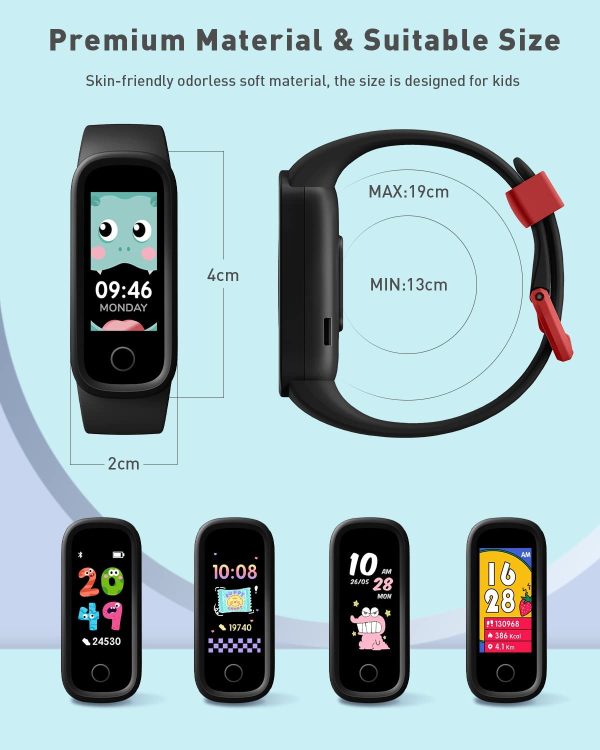 Orologio Smartwatch Bambini Contapassi Orologio Fitness Bambino con Sonno Cardiofrequenzimetro, 50 Diversi Quadranti, Impermeabile IP68,Notifiche Messaggi Orologio Bambina Digitale Regalo di Natale - immagine 4