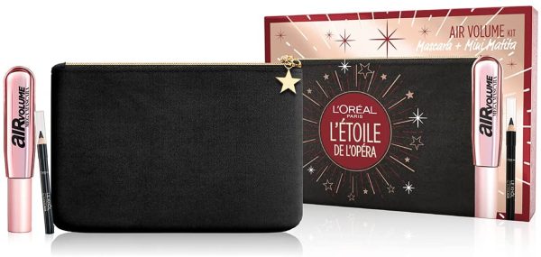 L'Or??al Paris Pochette Idea Regalo Donna, Include Mascara Air Mega Volume Mascara, Matita Occhi Le Kohl