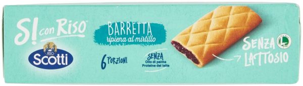 Si con Riso - Barrette Ripiene al Mirtillo Senza Lattosio - Snack Senza Olio di Palma - 6 Barrette - immagine 2