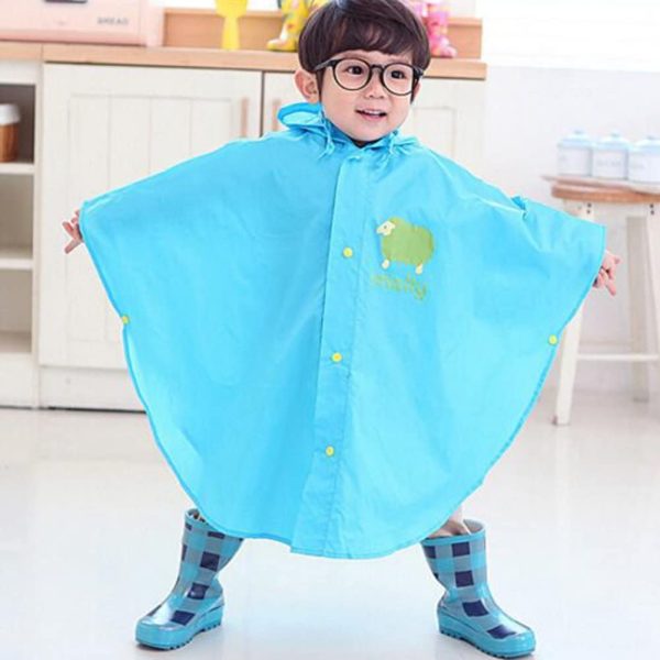 Bambino Impermeabile Poncho di Pioggia Incappucciato Mantella Antipioggia Bambina Riutilizzabile Cappotto di Pioggia Bambini Giacca da Pioggia - immagine 6