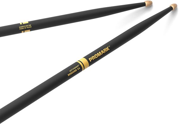 ProMark Bacchette Batteria - Forward Rebound 5A Drum Sticks - ActiveGrip - Diventa pi?? aderente con il sudore delle mani - Finitura Active Grip, Punta di ghianda, Legno di hickory - 1 Coppia - immagine 9