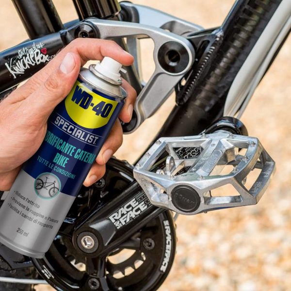 WD-40 Bike Lubrificante Catena Bici Spray al PTFE Per Tutte Le Condizioni, 250 ml