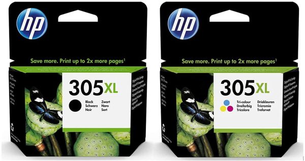 HP - Cartucce 305XL Multipack nero + colore (3YM62AE + 3YM63AE) per HP Deskjet 2700, HP DeskJet 2720, HP DeskJet Plus 4120, HP Envy 6020, HP Envy Pro 6420