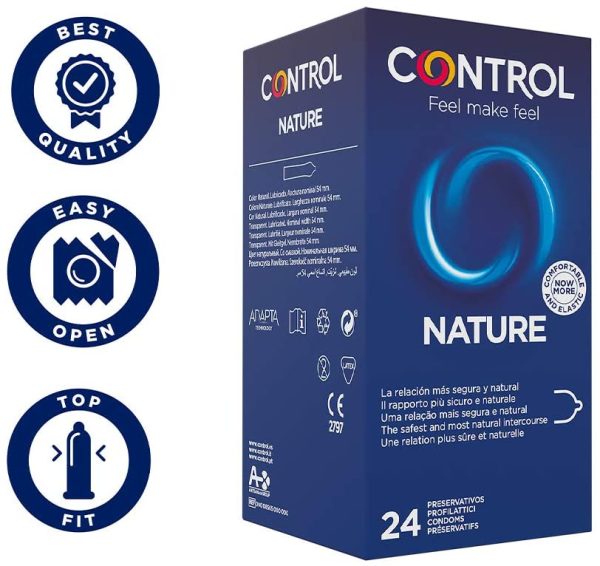 Control Natural Mix cofanetto di 24 preservativi classici e gel massaggio 3 in 1 con 99,4% di ingredienti ad origine naturale - immagine 3