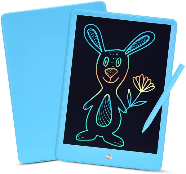 Blueswan Tavoletta Grafica LCD Scrittura 10 Pollici Colorato, Cancellabile e Riutilizzabile, adatto per il Disegno, Aritmetica, Regalo Riocattolo educativo per Ragazzi e Ragazze -Blu