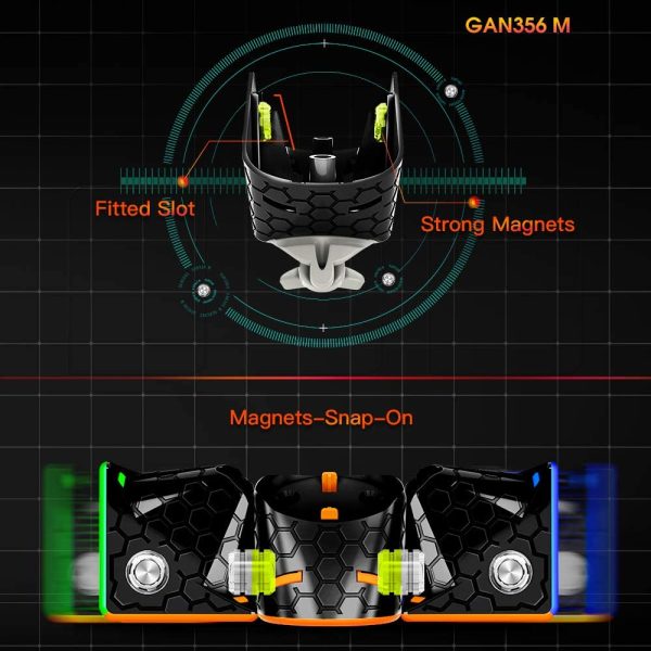 GAN 356M, Speedcube 3x3 Magnetico Cubo 356M, Stickerless (Senza Adesivi), Versione 2020 Lite - immagine 6