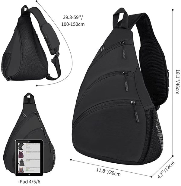 Atarni Zaino Monospalla Borsa Tracolla Piccolo - Petto Uomo Borse a Spalla Sportiva Borsello Tracollo Crossbody Sling Bag per iPad e Lavoro Scuola Viaggio Trekking Marsupio Multitasche - immagine 7