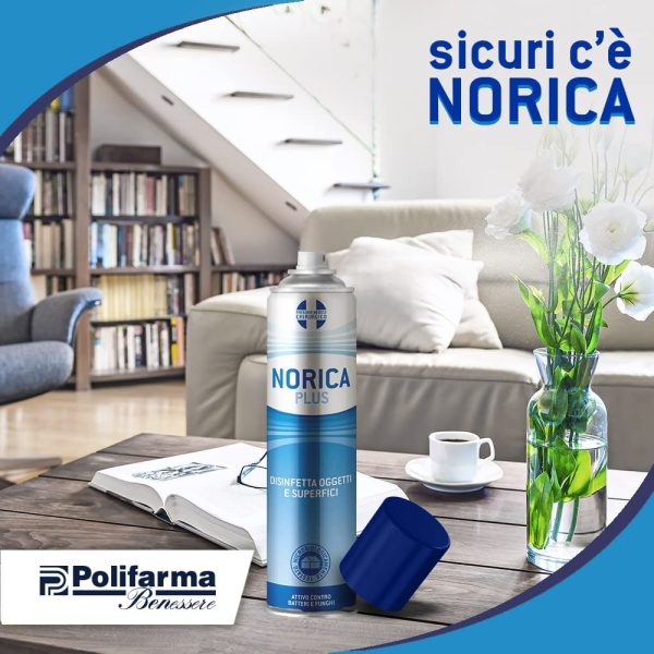 Norica Plus, Spray Disinfettante Oggetti E Superfici, Essenza Balsamica, color Profumo Neutro, 300 ml - immagine 3