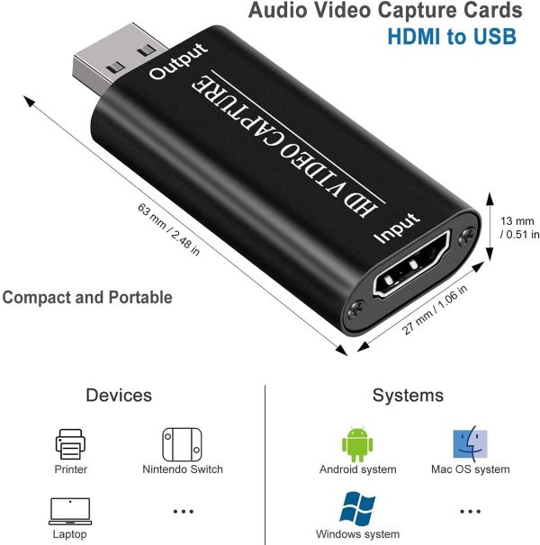 Scheda di Acquisizione Audio Video HDMI a USB 2.0 1080p Tramite DSLR, videocamera, Action Cam, Supporto Broadcast Live Streaming - immagine 8