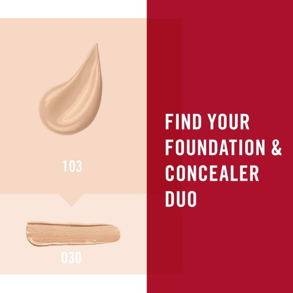 Rimmel London Match Perfection Foundation, Fondotinta Liquido Pelle Perfetta e Levigata No Effetto Maschera a Lunga Tenuta con SPF 20, 103 True Ivory, 30 ml - immagine 3