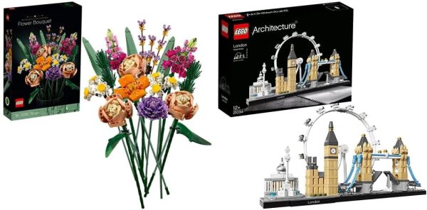 LEGO Creator Expert Bouquet Di Fiori, Set Collezione Botanica E Idea Regalo Per Adulti, Modello Da Esposizione &  Architecture Londra, Set Di Costruzioni Collezione Skyline Con London Eye, Big Ben - immagine 4