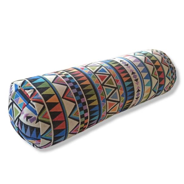 Bolster cilindrico per yoga - Cuscino yoga | Rivestimento sfoderabile e lavabile | Ripieno di pula di farro biologico | Maniglia per il trasporto | 64 x 20 - immagine 5