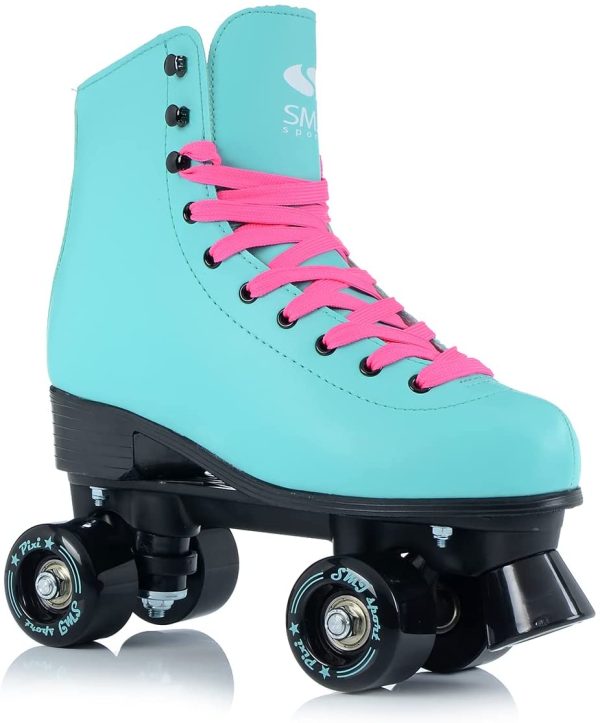 SMJ sport - Pattini classici da donna con cuscinetti a sfera ABEC7, colore verde menta, turchese, per ragazze e bambine, taglia 35, 36, 37, 38, 39, 40, 41 - immagine 8