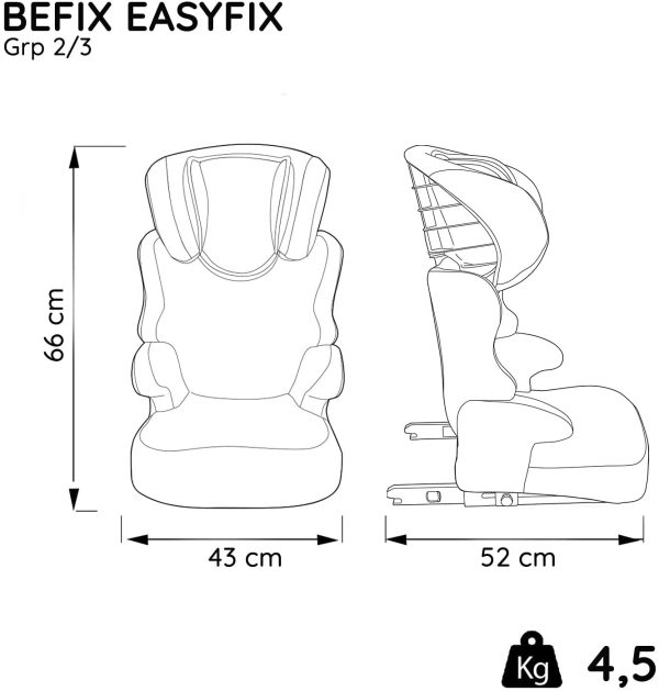 Seggiolino BEFIX easyfix con attacco isofix - gruppo 2/3 (15-36kg) - Nania (Frozen) - immagine 6