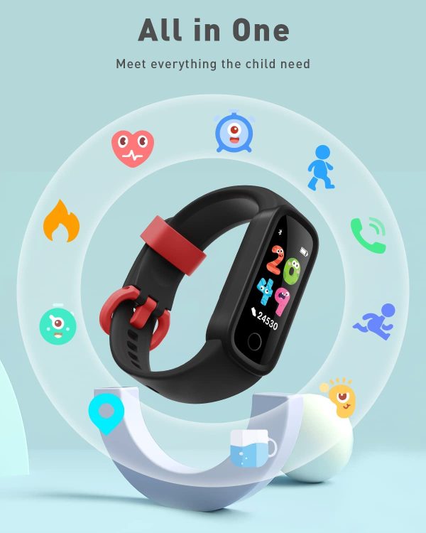 Orologio Smartwatch Bambini Contapassi Orologio Fitness Bambino con Sonno Cardiofrequenzimetro, 50 Diversi Quadranti, Impermeabile IP68,Notifiche Messaggi Orologio Bambina Digitale Regalo di Natale - immagine 2