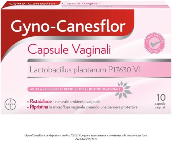 Gyno-Canesflor Probiotico Vaginale, Mantiene pH Fisiologico, 10 Capsule Vaginali - immagine 5