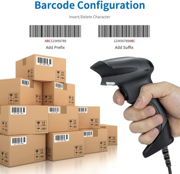 Lettore Codici Barcode Scanner Bar Code Reader a Barre Universale Laser 1D Ottico con Cavo USB per Computer / Notebook, Windows XP / 7 / 8 ecc NT-M1 - immagine 6