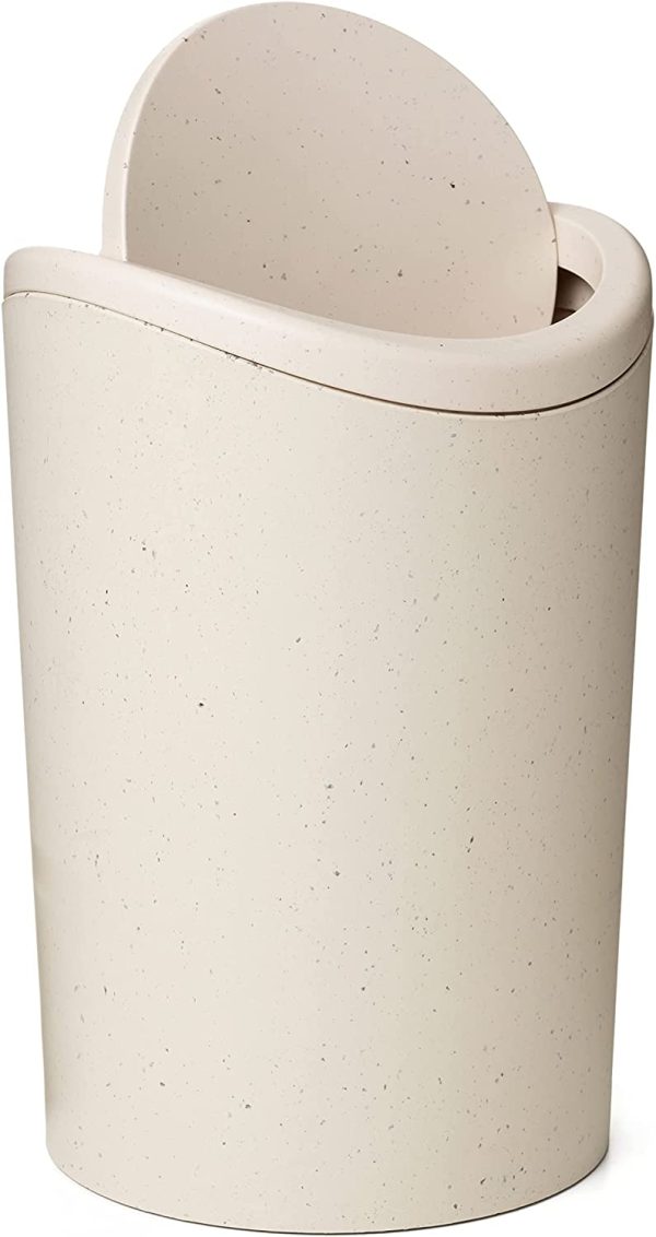 Pattumiera da Bagno con Coperchio Ribaltabile Ecohome, Capacit?? 6 Litri, Realizzata in Polipropilene, Senza Bpa, Materiale Riciclato al 100%, Misura 19 x 19 x 28 cm - immagine 3