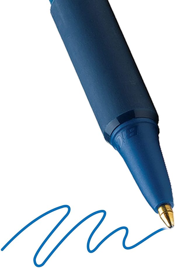 Bic Soft FeelClic Grip Penna a Sfera, a Scatto, Punta Media da 1,0mm, Confezione da 12 Pezzi, Colore Blu - immagine 5